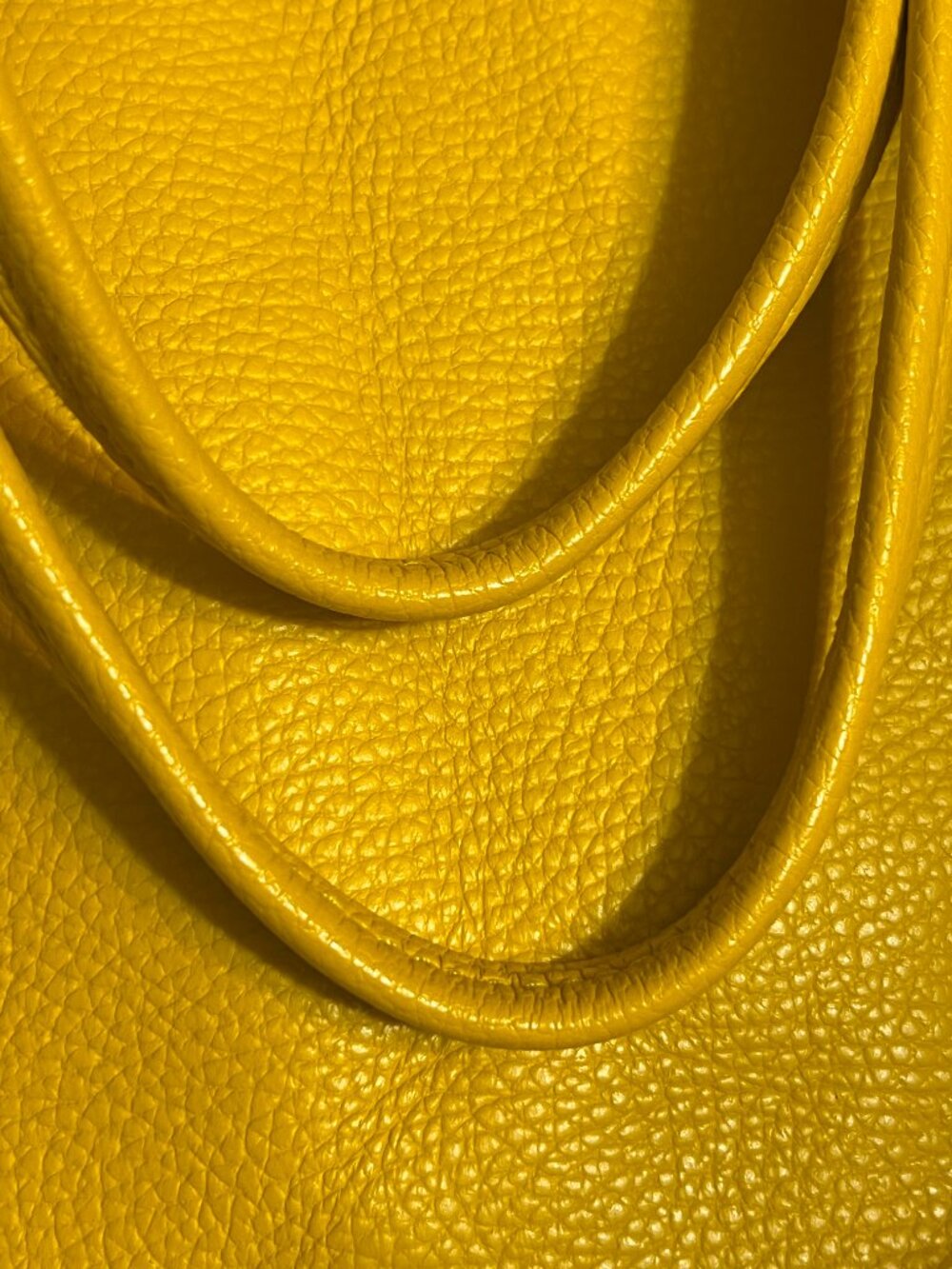 Italian Genuine Leather Yellow Tote Bag Pebbled Leather Shoulder Bag Borse in Pe - Picture 2 of 10